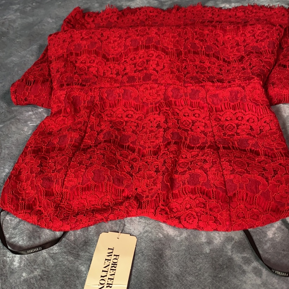 🥳Host Pick🥳 - Forever 21 Lined Lace Strapless Short LE Dress size S NWT - Picture 11 of 16